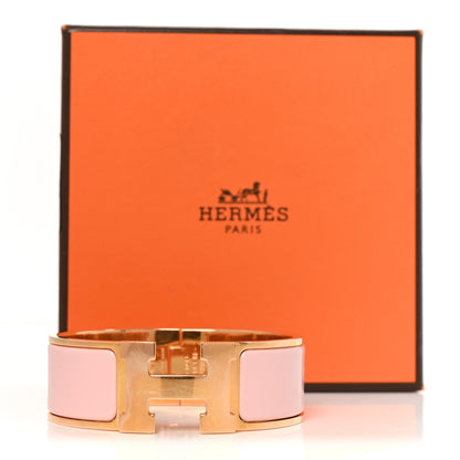 Hermes Enamel Wide Clic Clac H Bracelet PM Rose Dragee 5 of 5