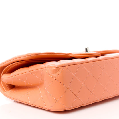 Chanel Lambskin Quilted Medium Double Flap Orange 10 of 12