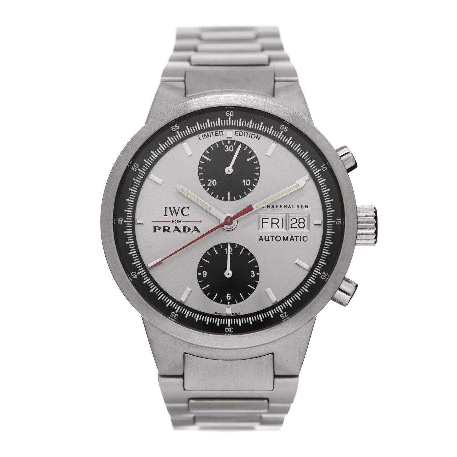 IWC Stainless Steel 39mm Prada GST Chronograph Automatic Watch IW370802 1 of 6