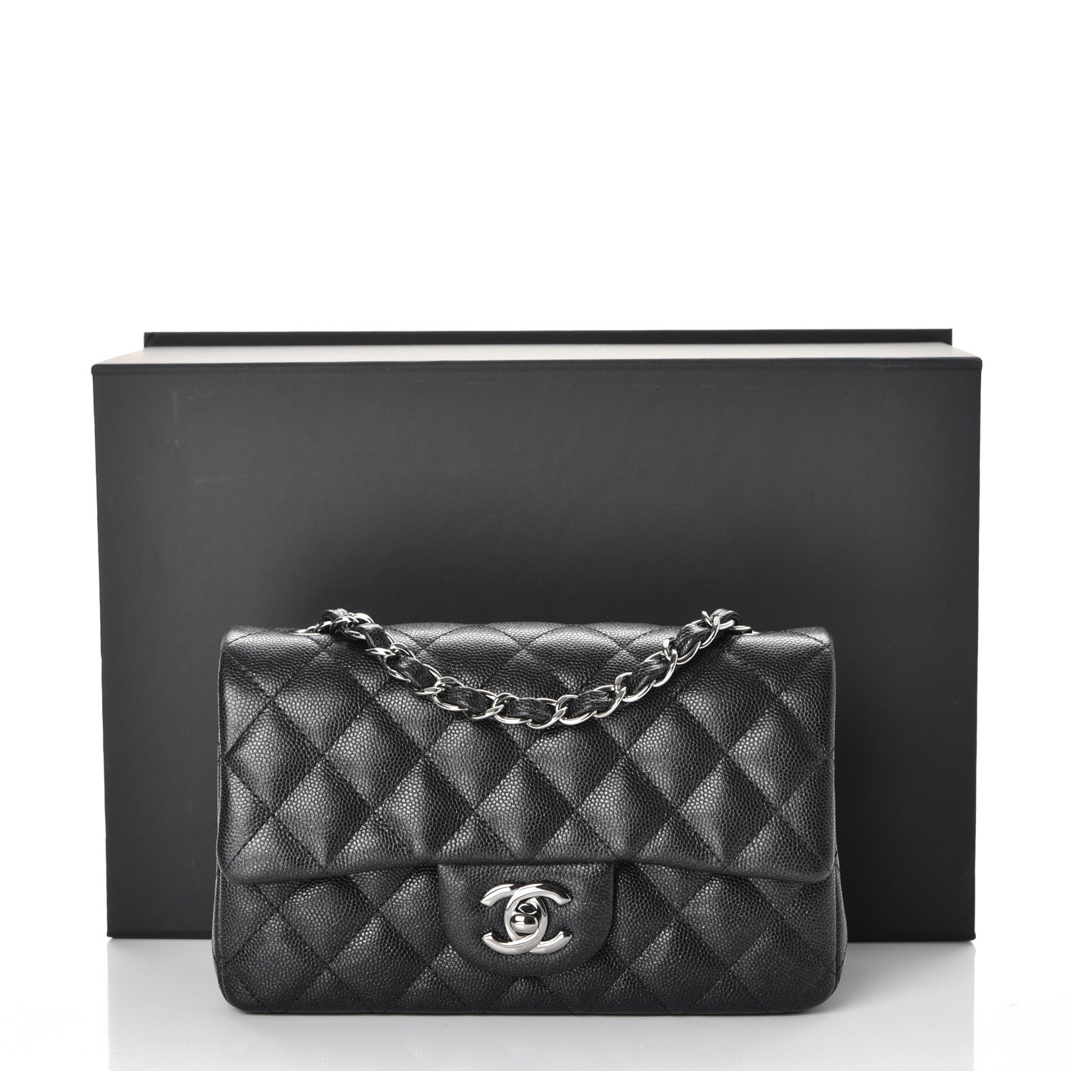 Chanel Iridescent Caviar Quilted Mini Rectangular Flap Black 8 of 8