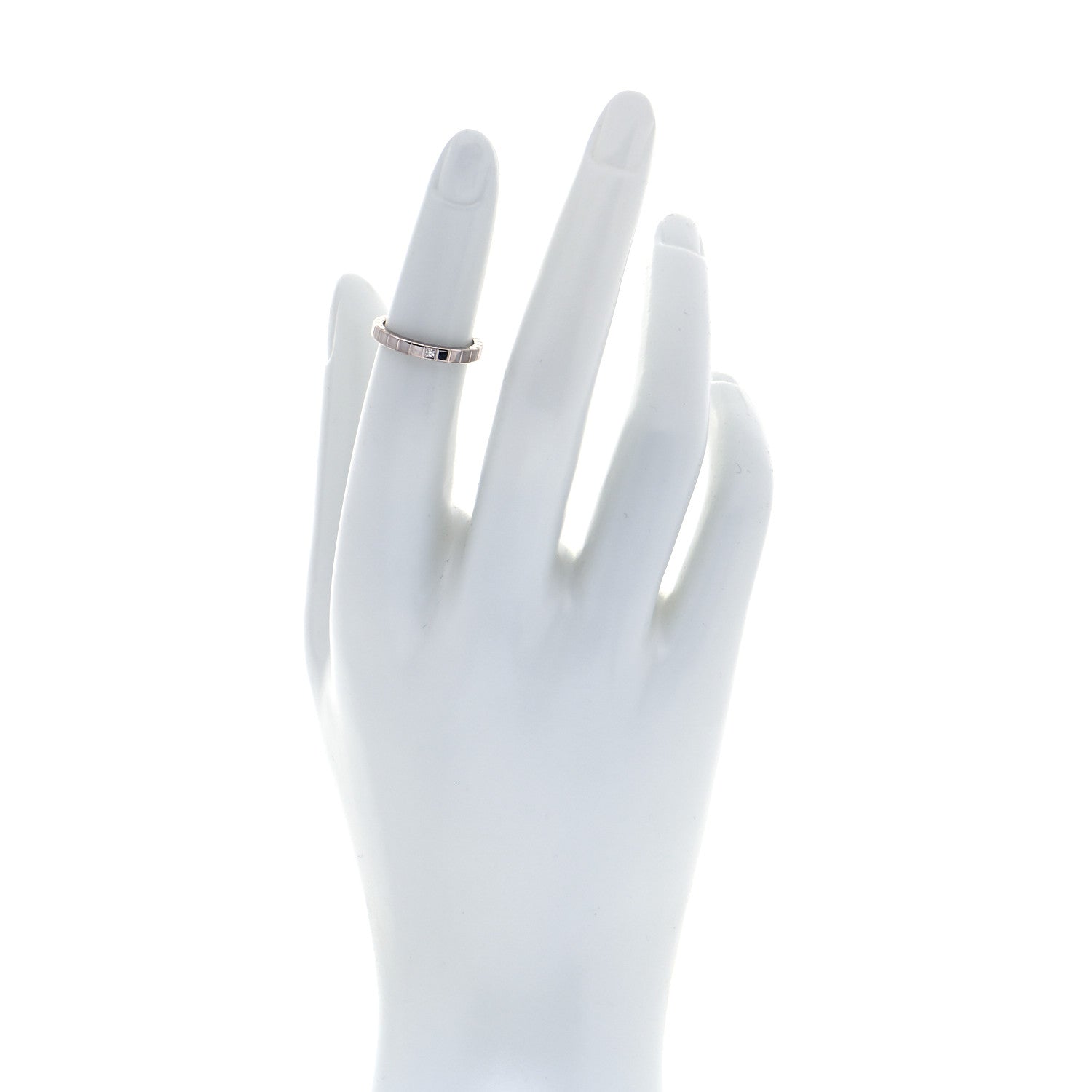 Chopard 18K White Gold Diamond Ice Cube Band Ring 47 4 2 of 5