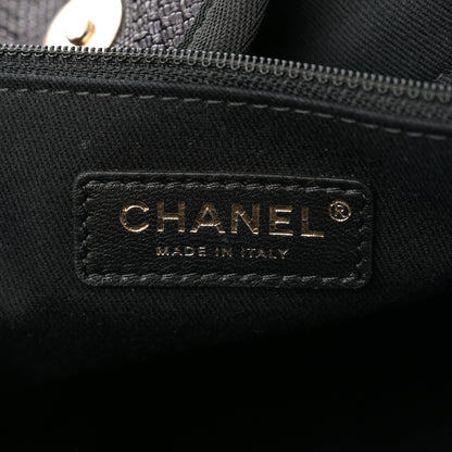 Chanel Mixed Fibers Calfskin Striped Medium Deauville Tote Black 6 of 12