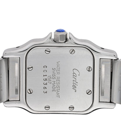 Cartier Stainless Steel 18K Yellow Gold 24mm Santos De Cartier Galbee Quartz Watch Champagne 4 of 5