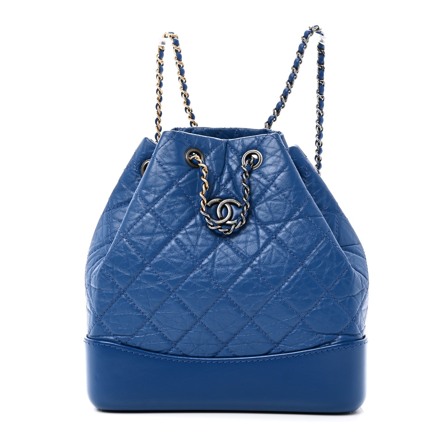 Chanel Aged Calfskin Quilted Small Gabrielle Backpack Blue 1 of 10