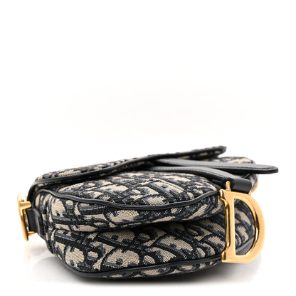 Christian Dior Oblique Mini Saddle Bag Blue 4 of 13