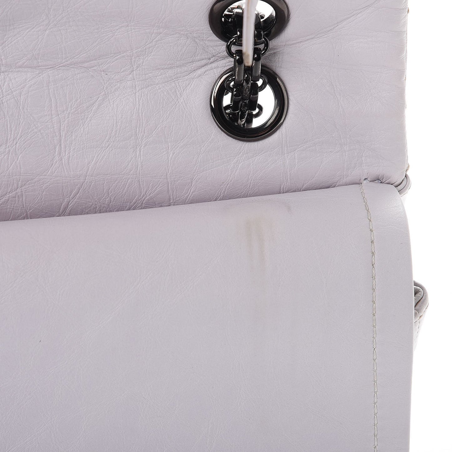 Aged Calfskin Quilted 2.55 Reissue 227 Flap White