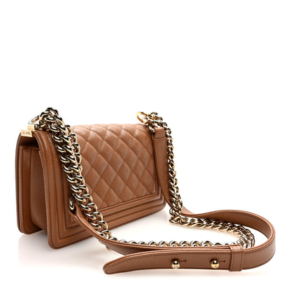 Chanel Caviar Quilted Small Boy Flap Beige 3 of 10