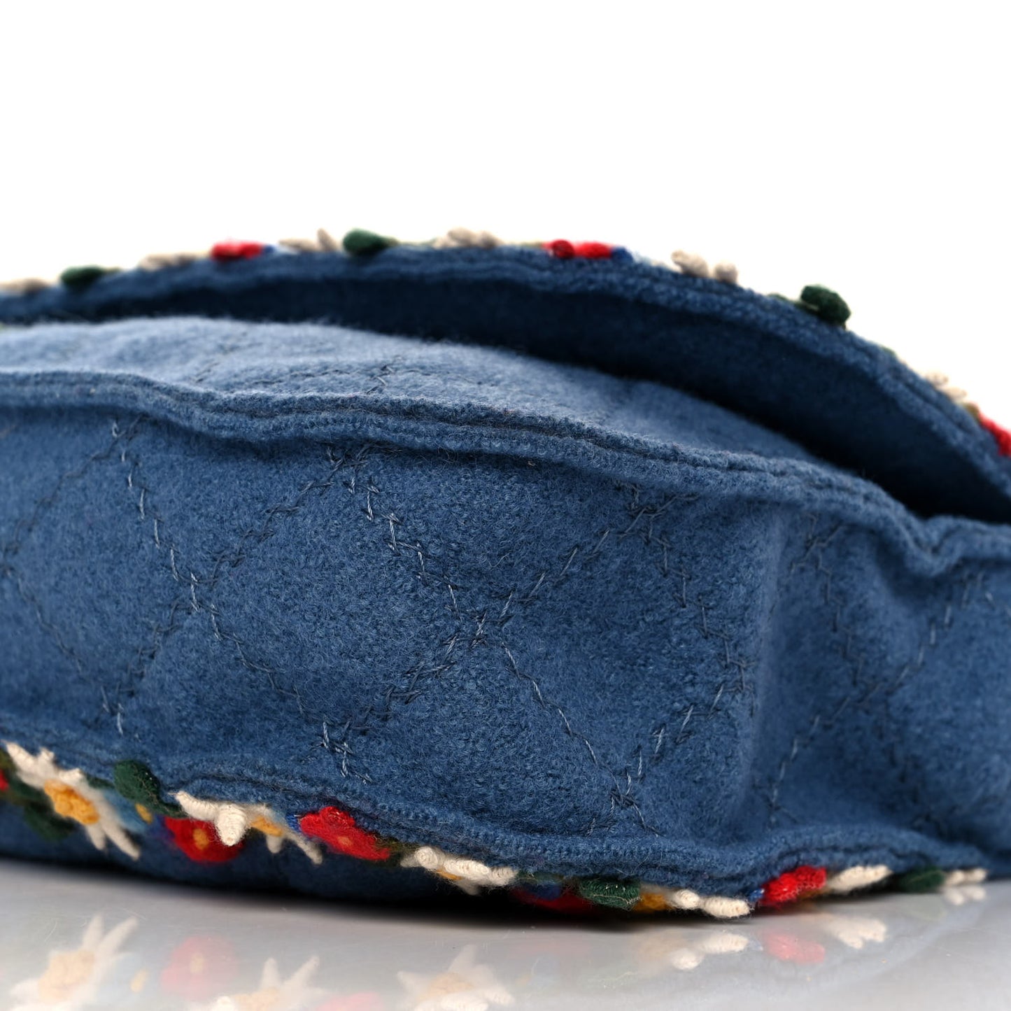 Felt Embroidered Large Crest Austrian Satchel Blue