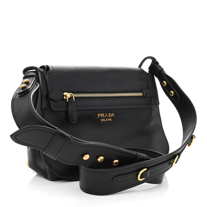 Prada Saffiano Cuir Calf Corsaire Bag Black 3 of 9