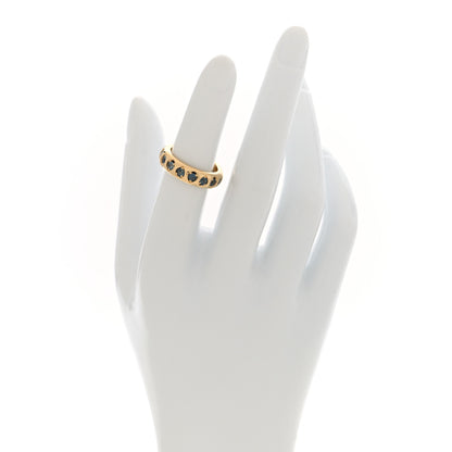 Foundrae 18K Yellow Gold Sapphire Gemstone Band Ring 49 5 2 of 4