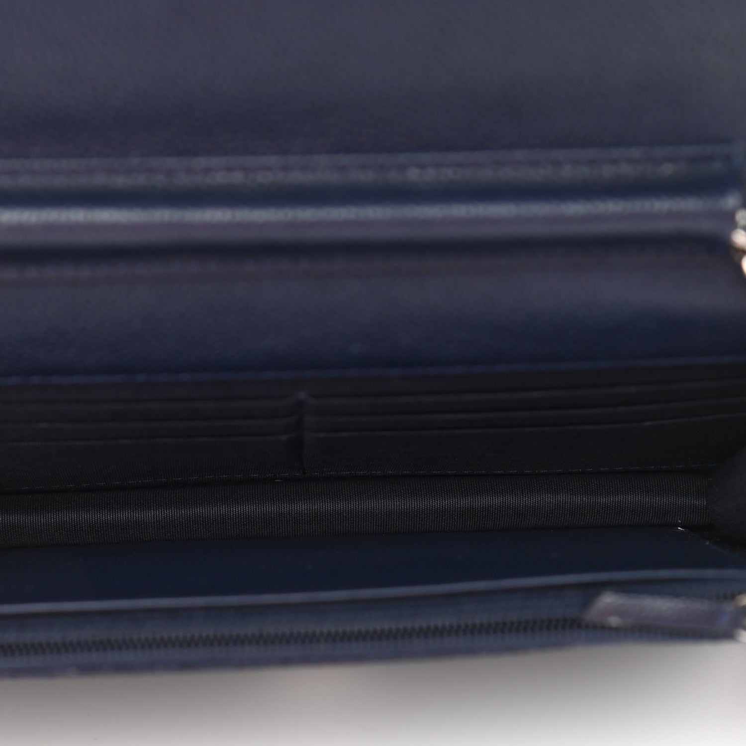 Chanel Caviar Chevron Quilted Statement Wallet On Chain WOC Navy 5 of 12