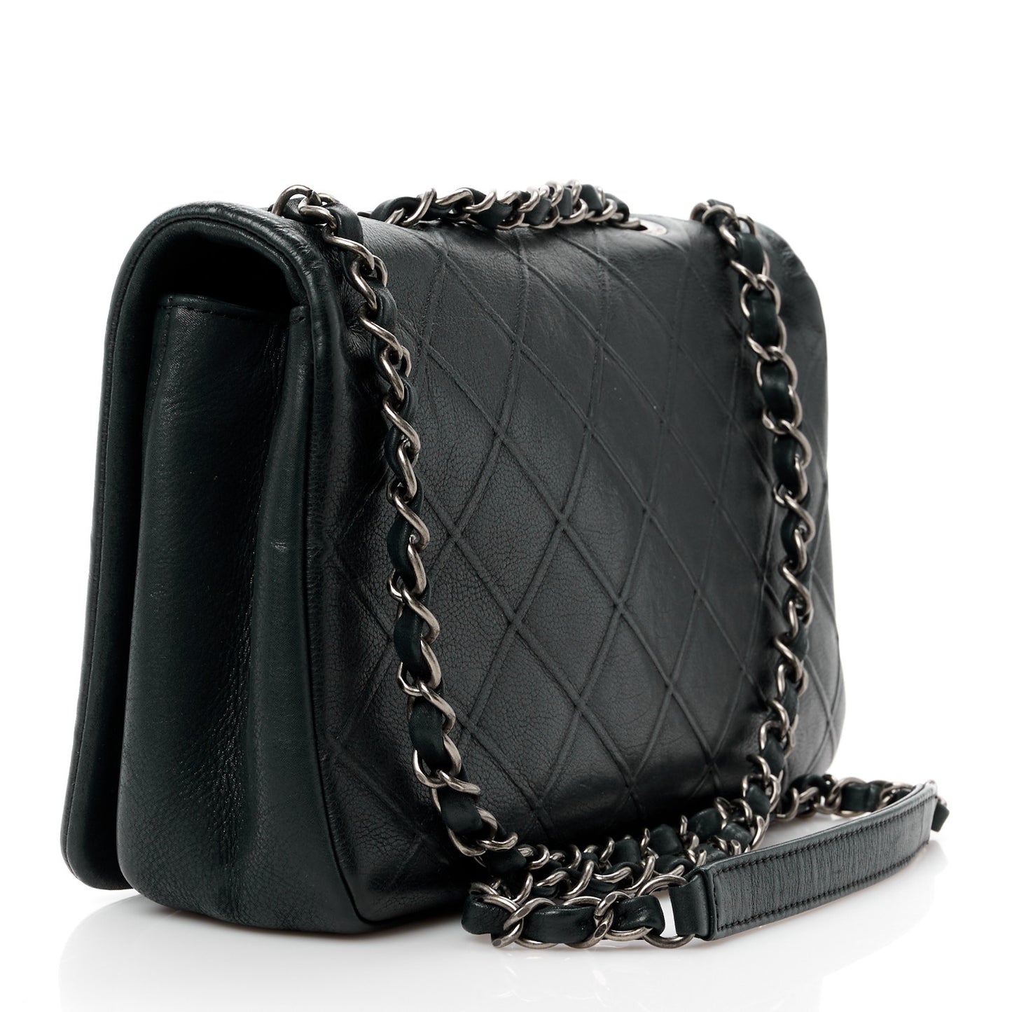 Calfskin Diamond Embossed New Chic Flap Black