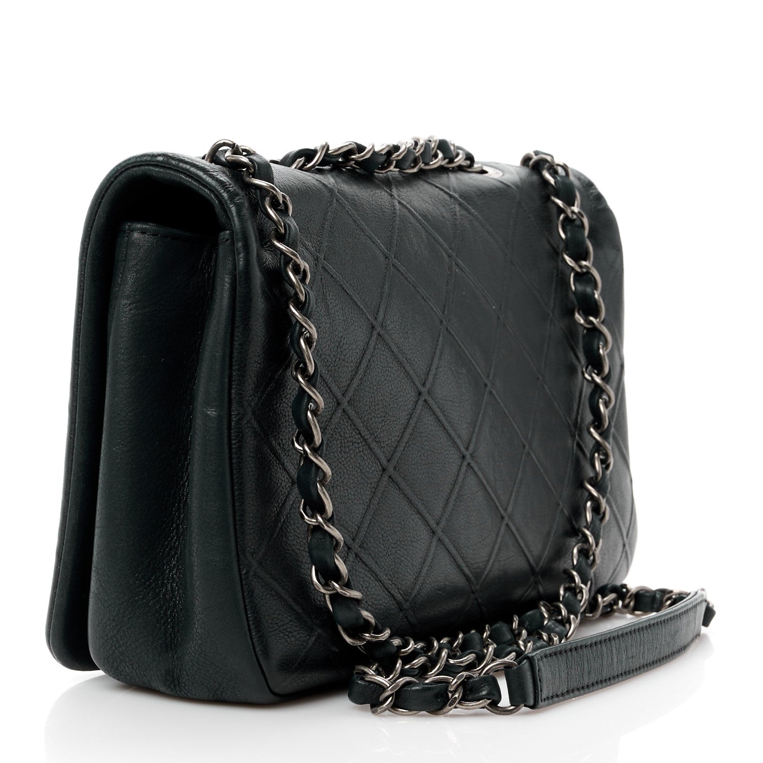 Chanel Calfskin Diamond Embossed New Chic Flap Black 3 of 12