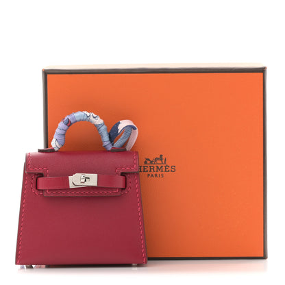 Hermes Tadelakt Mini Kelly Twilly Bag Charm Rouge Vif 6 of 6