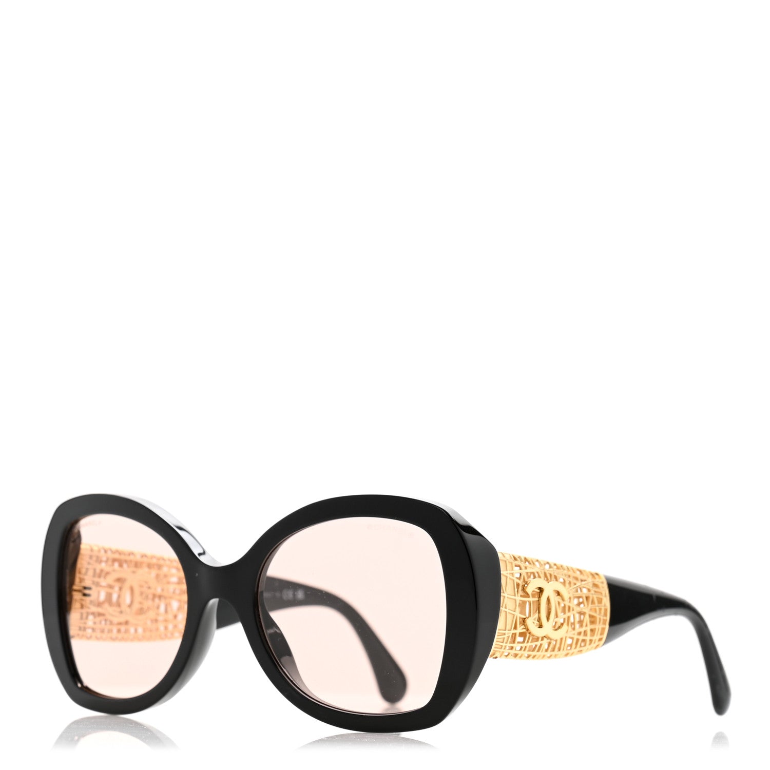 Chanel Acetate Metal Butterfly Sunglasses 5531-A Black Pink 1 of 9