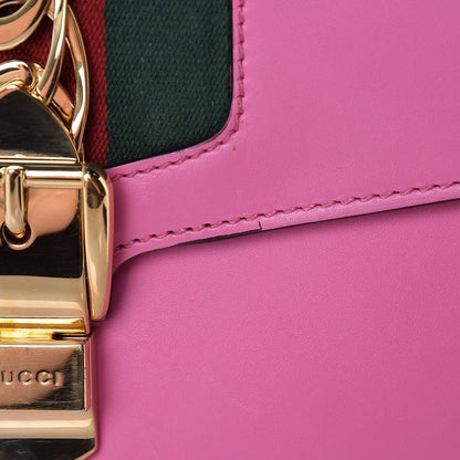 Gucci Vitello Fontanella Web Medium Sylvie Top Handle Bag Pink Tropical Flower 14 of 23