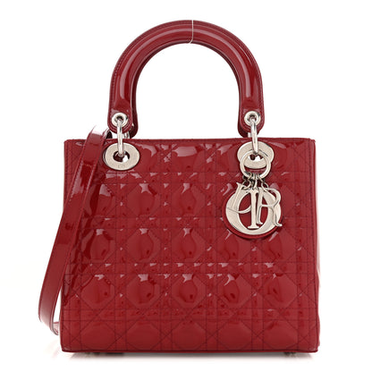 Christian Dior Patent Cannage Medium Lady Dior Red 1 of 11