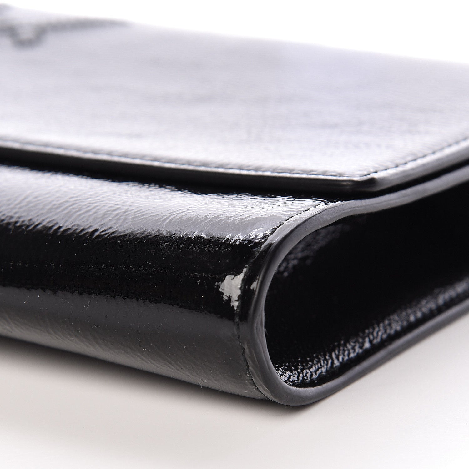Saint Laurent Textured Patent Monogram Large Belle De Jour Clutch Black 9 of 12