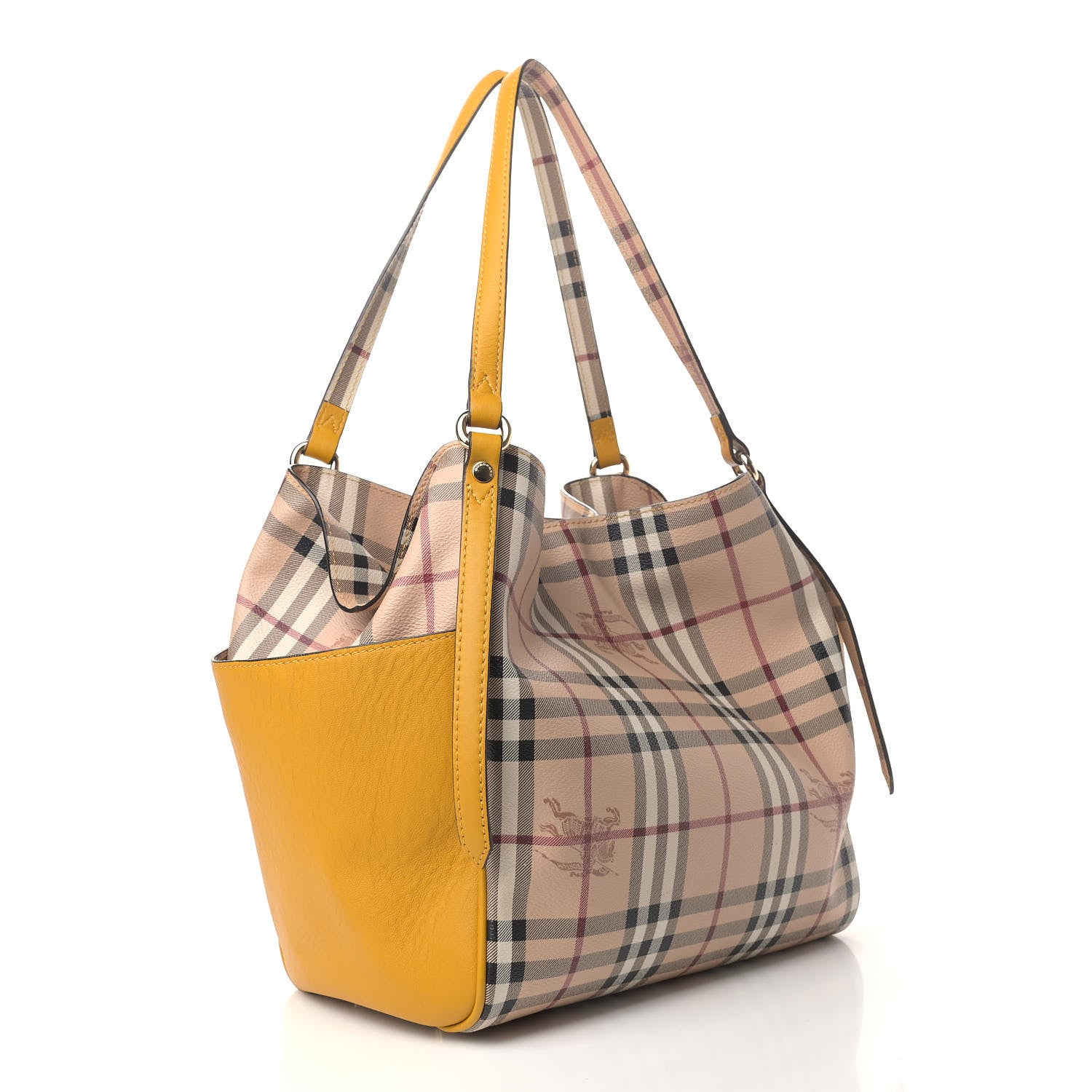 Burberry Haymarket Check Small Canterbury Tote Gold Freesia 2 of 5