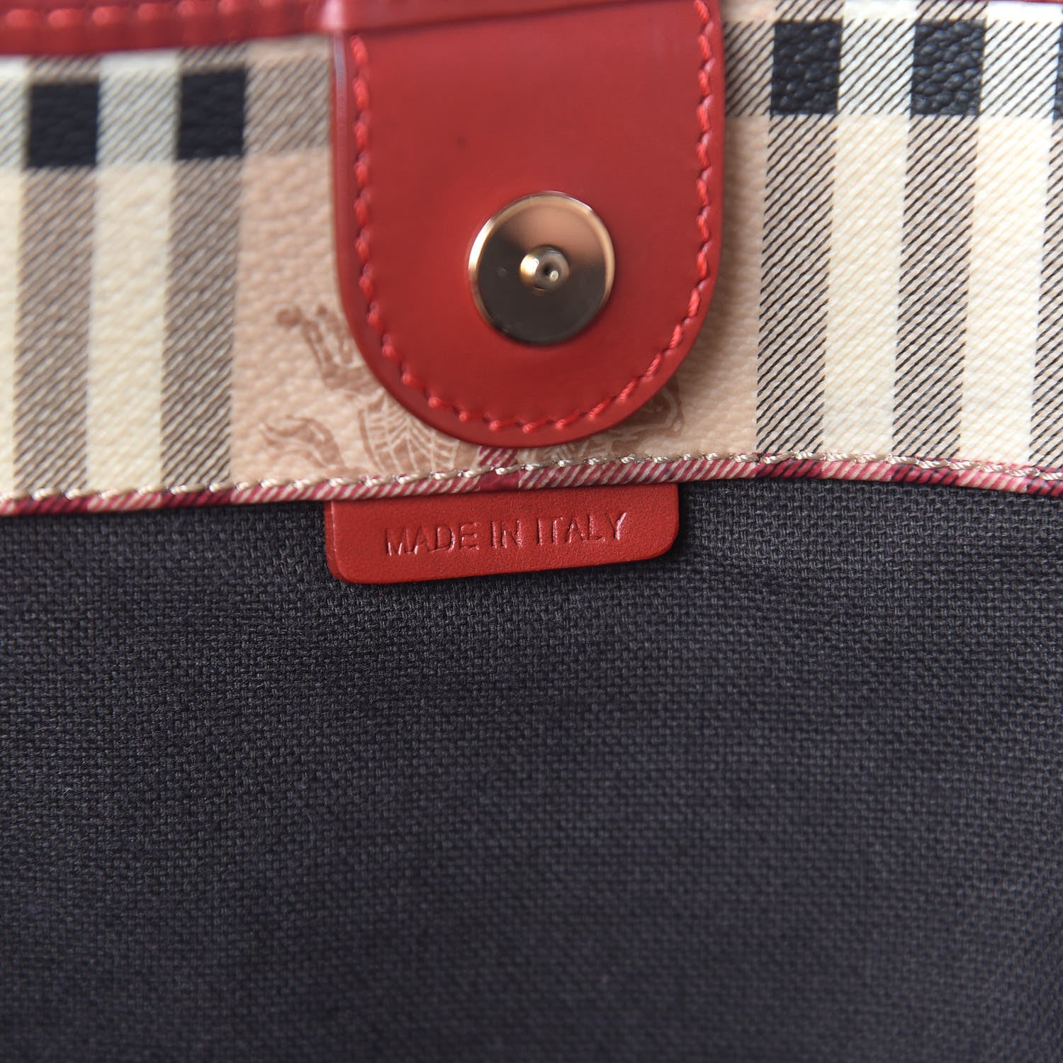 Burberry Haymarket Check Small Canterbury Tote Coral Red 9 of 12