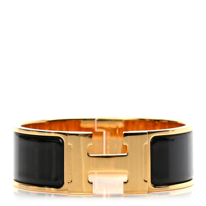Hermes Enamel Wide Clic Clac H Bracelet PM Black 1 of 4