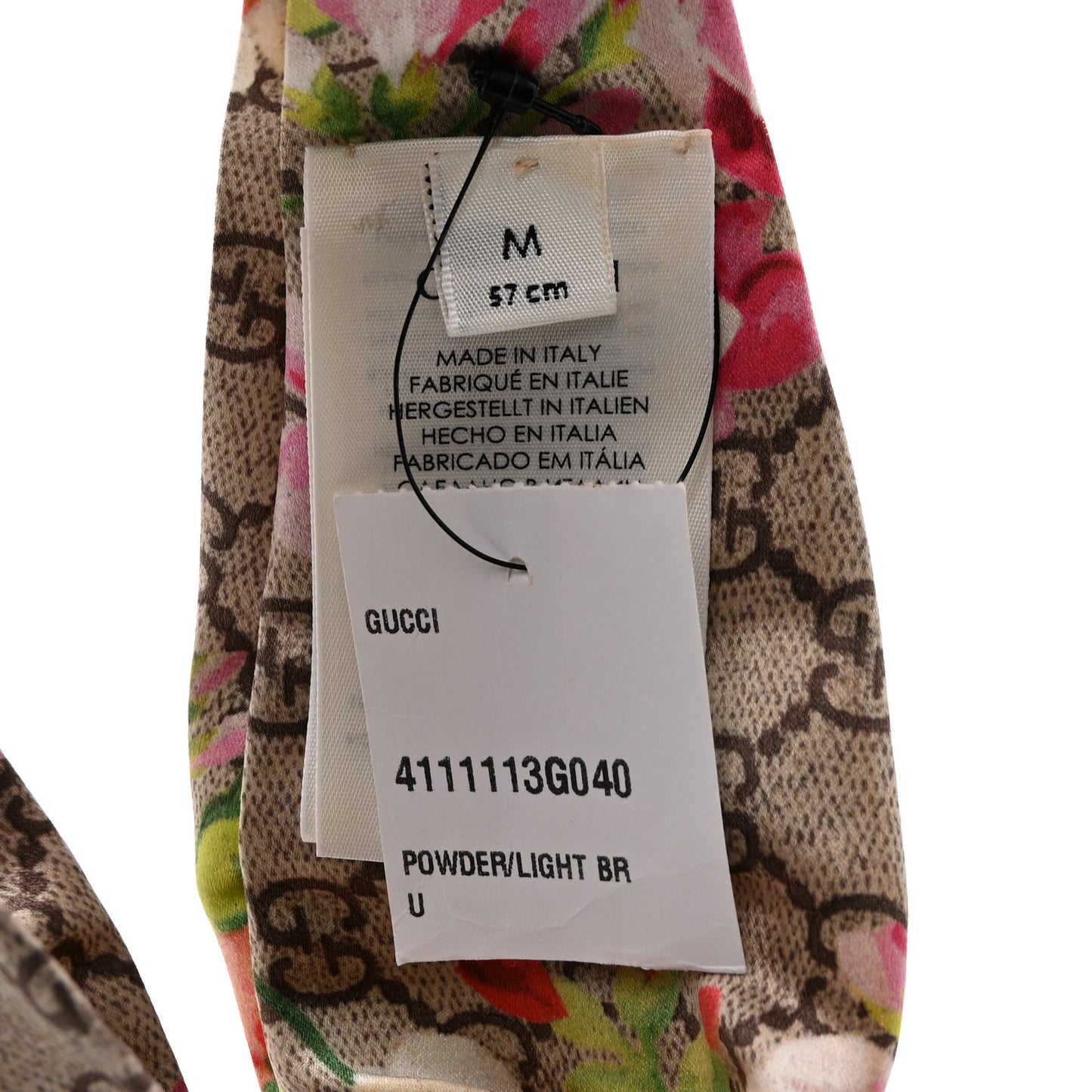 Silk Monogram Blooms Print Headband M Antique Rose