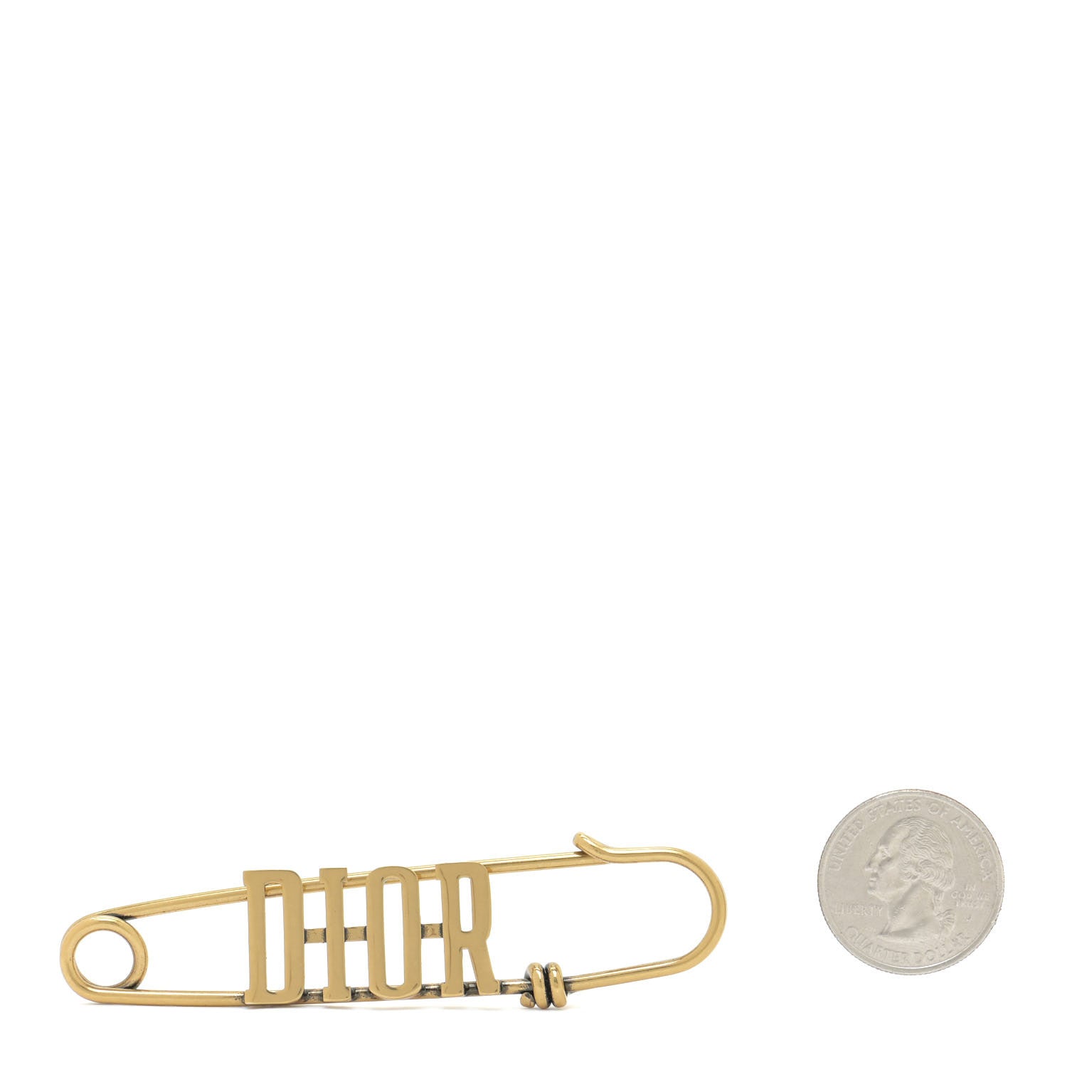 Christian Dior Logo Brooch Gold 2 of 4
