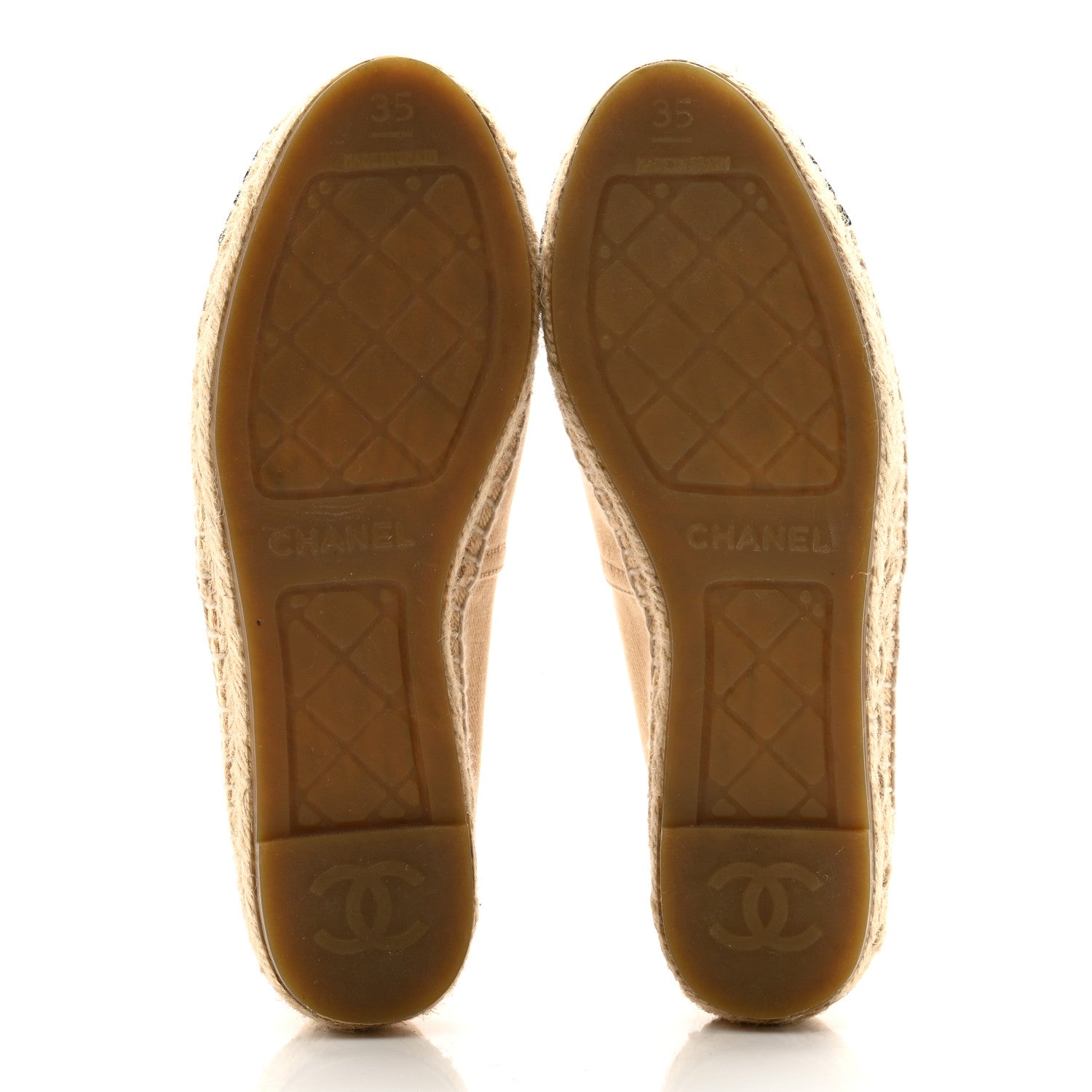 Chanel Denim CC Espadrilles 35 Beige Black 5 of 9