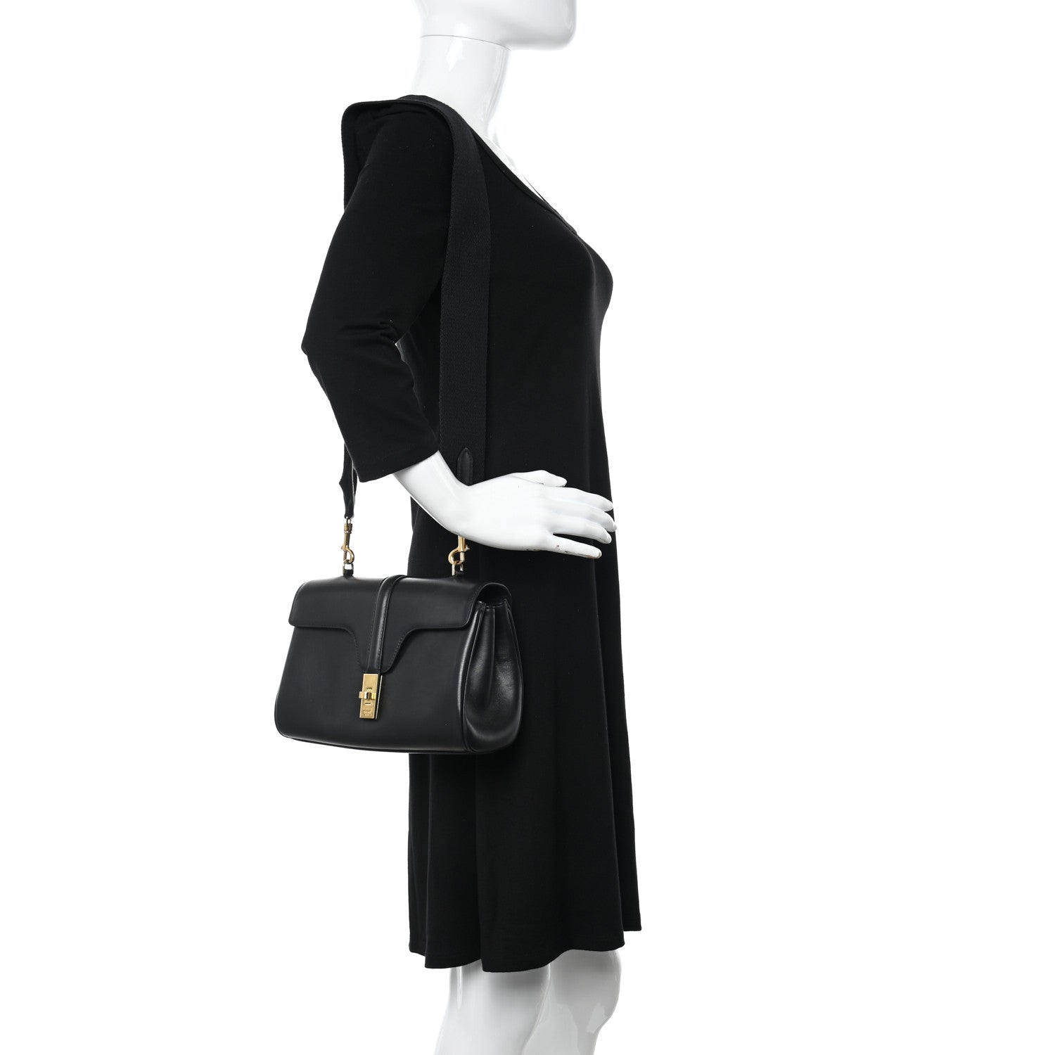 Celine Smooth Calfskin Teen 16 Crossbody Bag Black 2 of 9