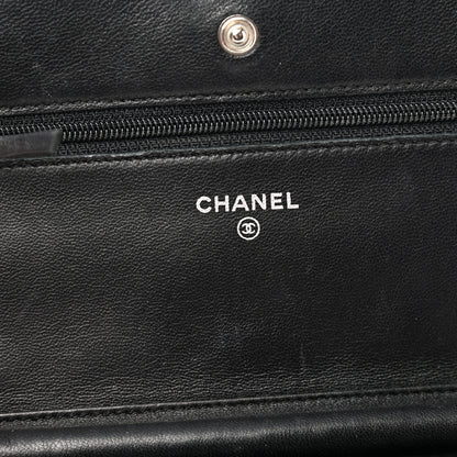 Chanel Lambskin Quilted Wallet On Chain WOC Black 6 of 13
