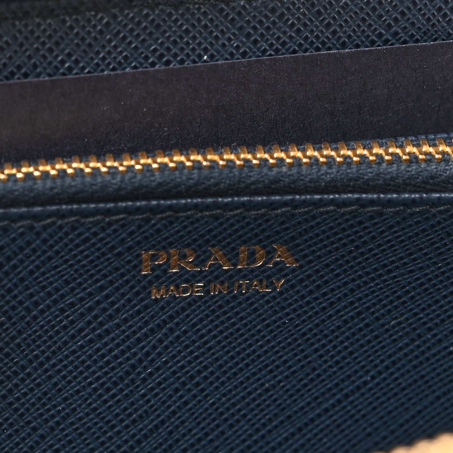 Prada Saffiano Metal Zip Around Wallet Baltico 7 of 8