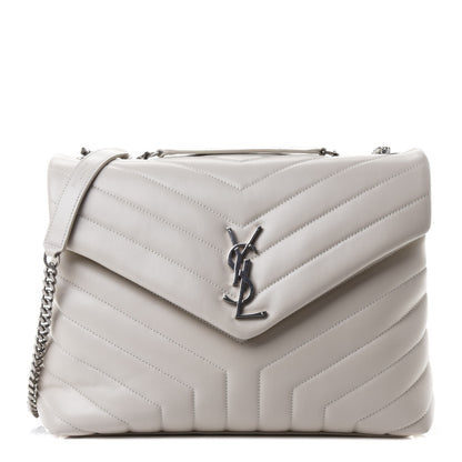 Saint Laurent Calfskin Y Quilted Monogram Medium Loulou Chain Satchel Crema Soft 1 of 4