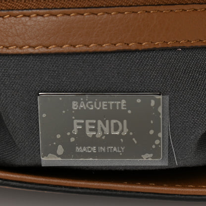 Fendi Vitello Dolce Lace Up Baguette Brownie 6 of 9