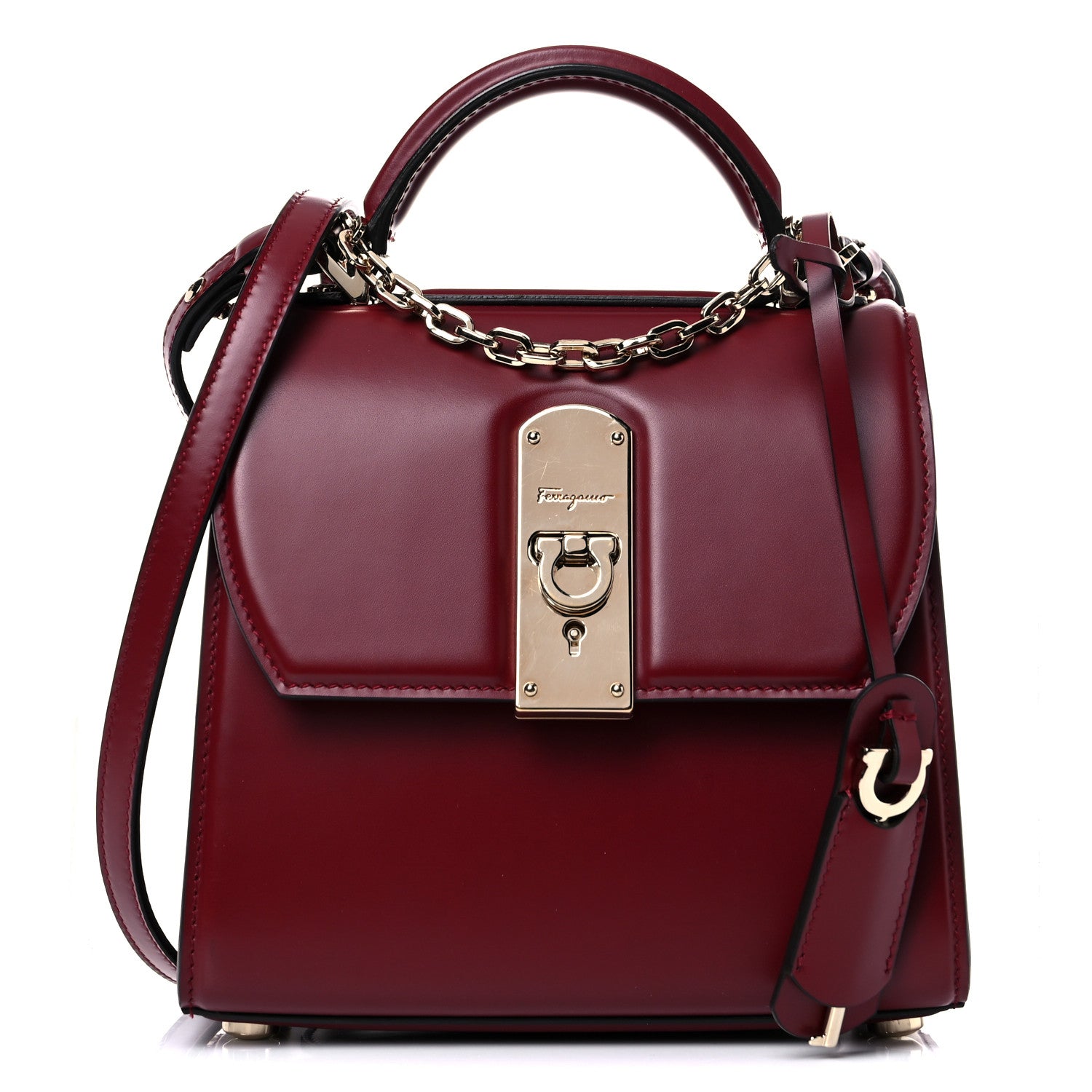 Salvatore Ferragamo Smooth Calfskin Mini Boxyz Red 1 of 12
