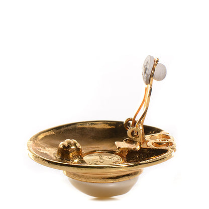 Chanel Pearl CC Clip On Earrings Gold 4 of 4