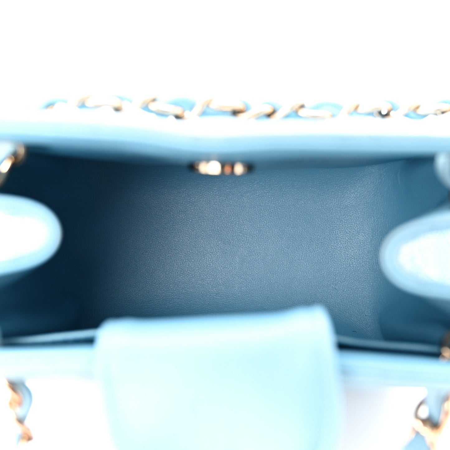 Caviar Quilted Mini Bucket Bag Blue