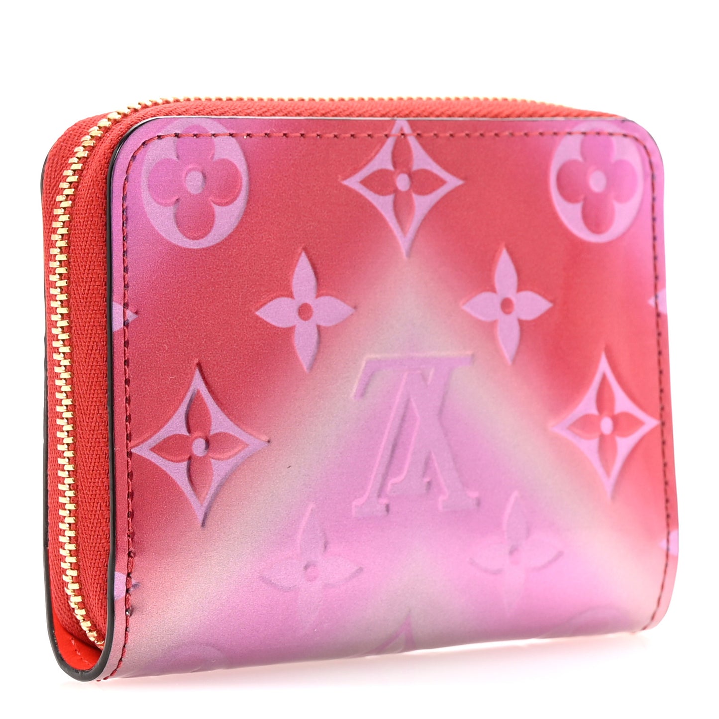 Metallic Vernis Degrade Zippy Coin Purse Pink Red