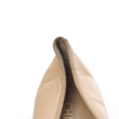 Chanel Lambskin Cap Toe Ballerina Flats 36.5 Beige Black 15 of 22