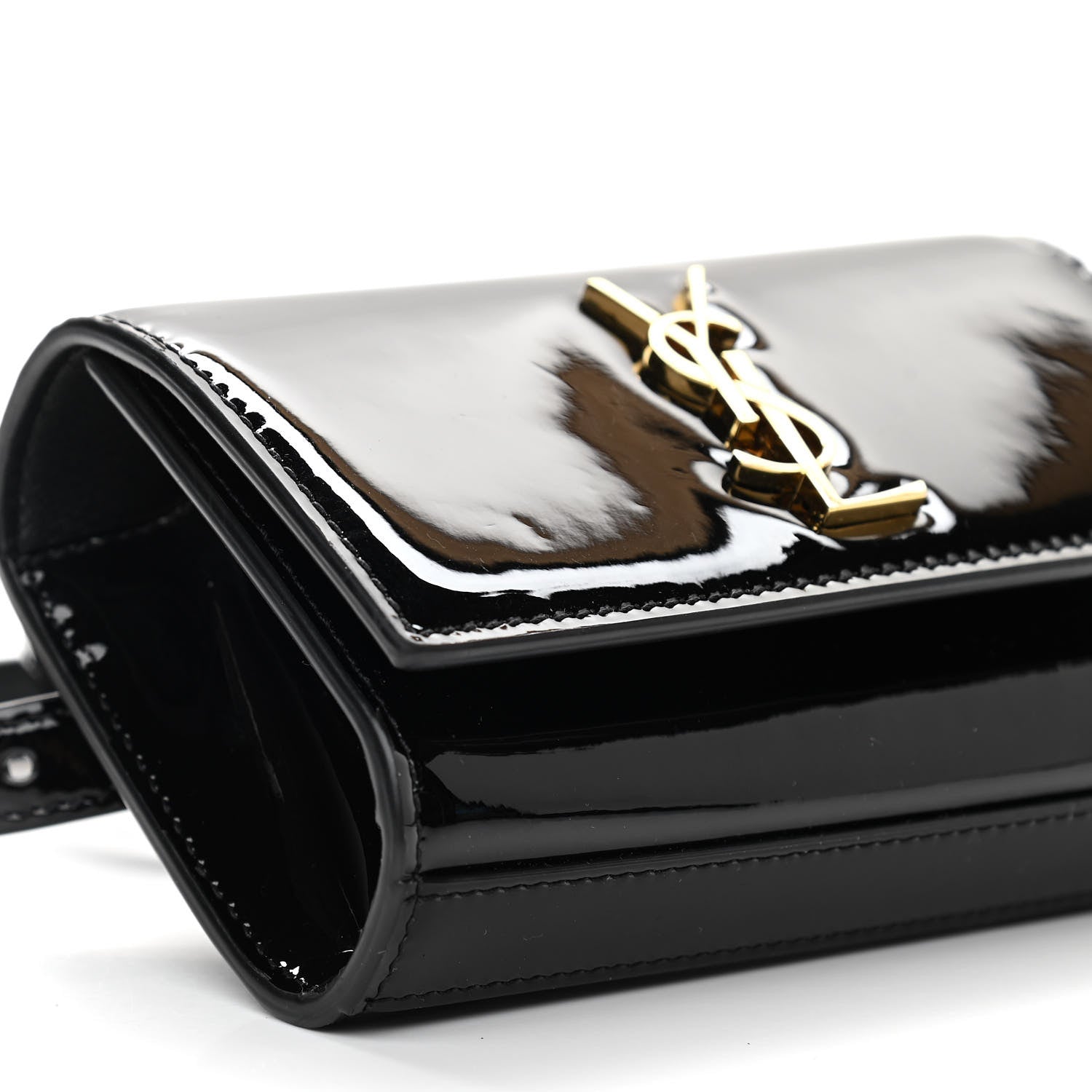 Saint Laurent Patent Monogram Kate Belt Bag Black 8 of 9