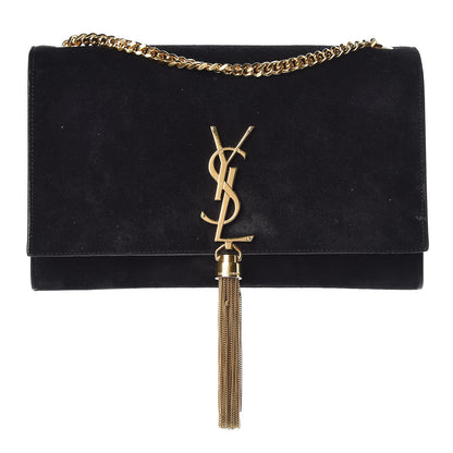 Saint Laurent Suede Medium Classic Monogram Kate Tassel Satchel Black 1 of 9