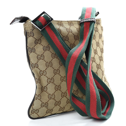 Gucci Monogram Web Small Flat Messenger Bag Brown 3 of 11