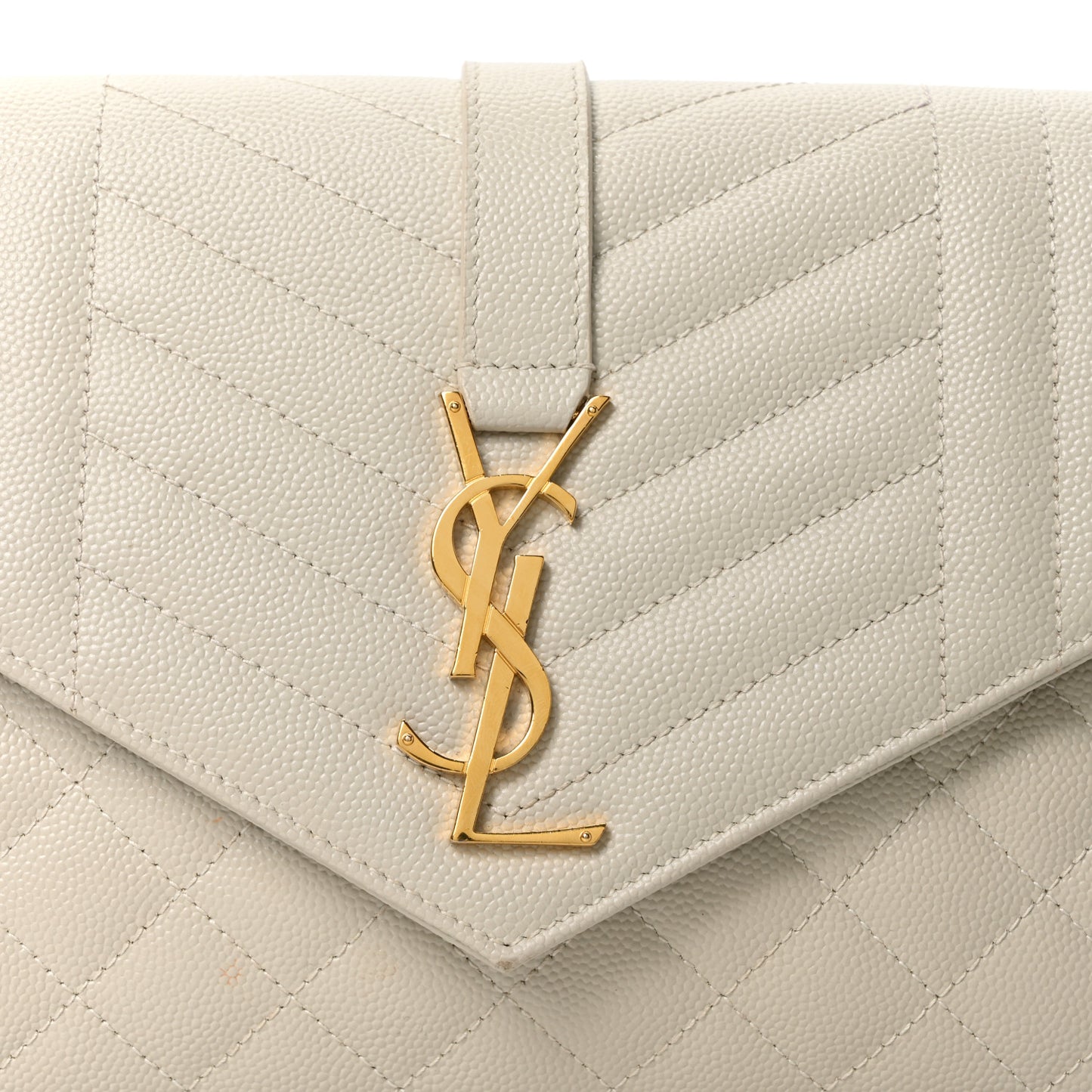 Grain De Poudre Textured Mixed Matelasse Triquilt Monogram Clutch Crema Soft