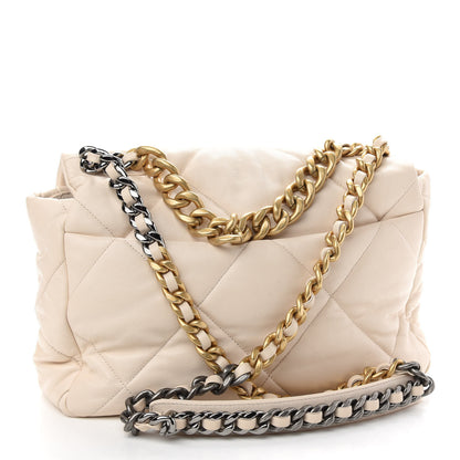 Chanel Lambskin Quilted Large Chanel 19 Flap Beige 3 of 11