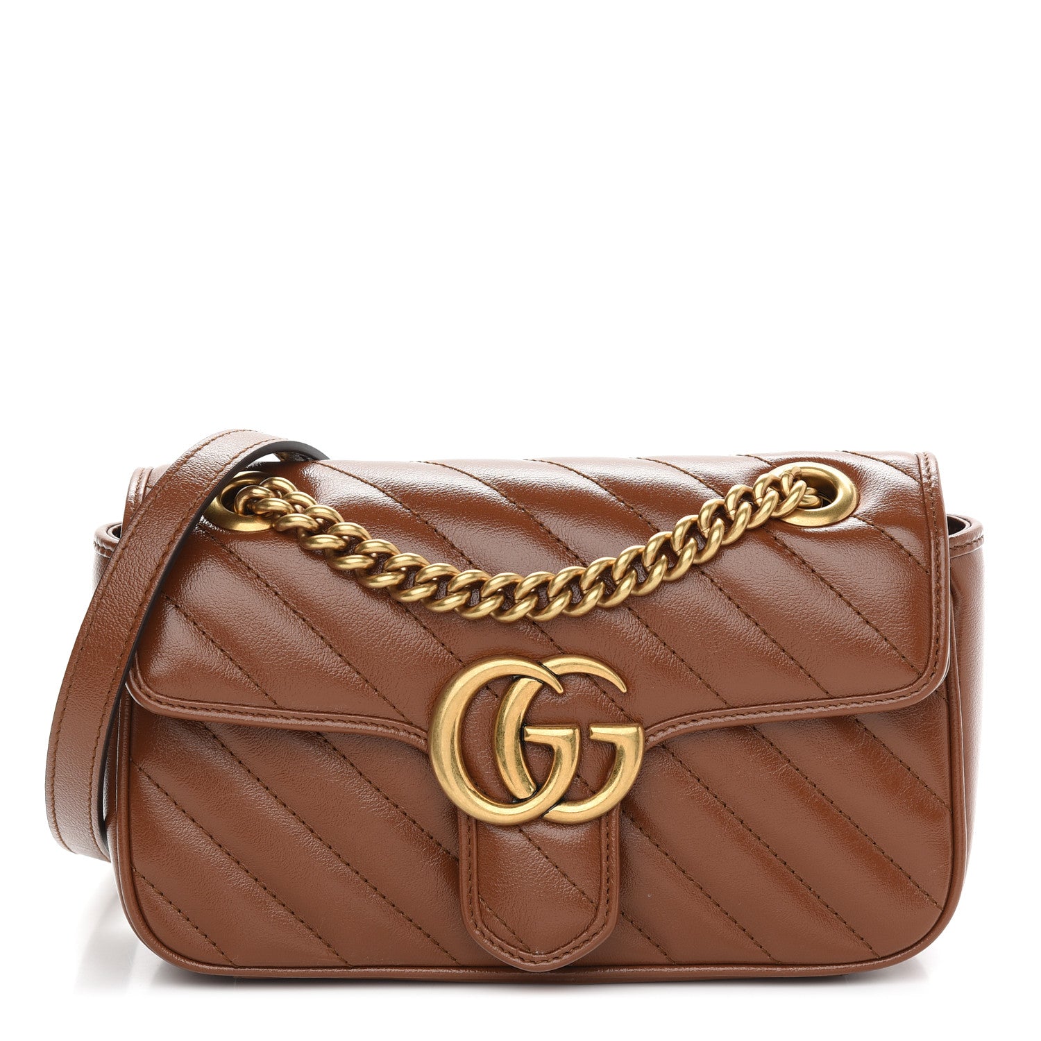 Gucci Azalea Calfskin Matelasse Diagonal Mini GG Marmont Shoulder Bag Cuir 1 of 9