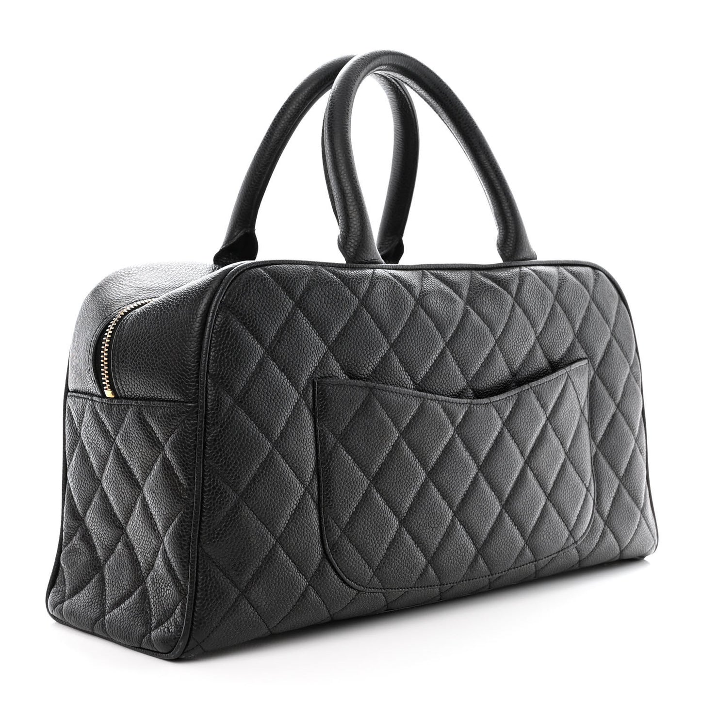 Caviar Quilted Large Bowler Black
