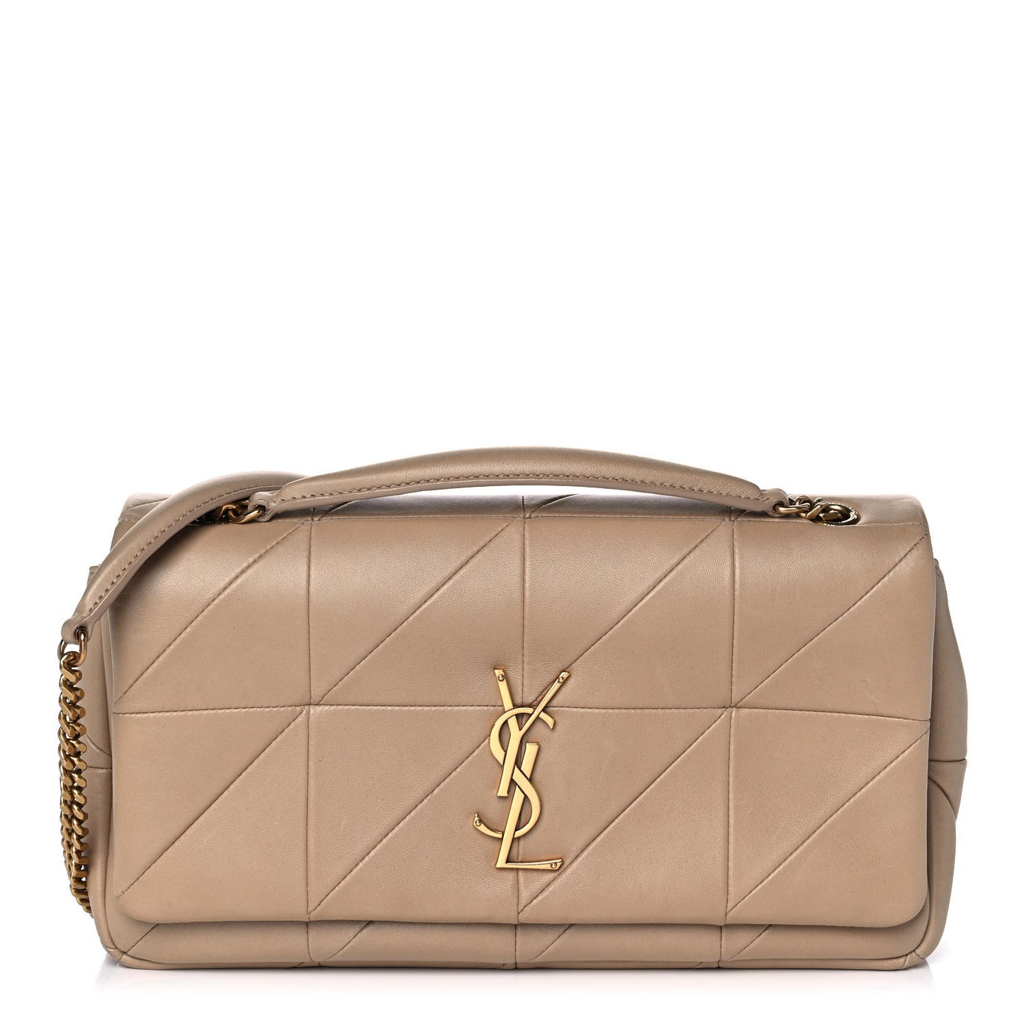 Lambskin Patchwork Monogram Medium Jamie Beige