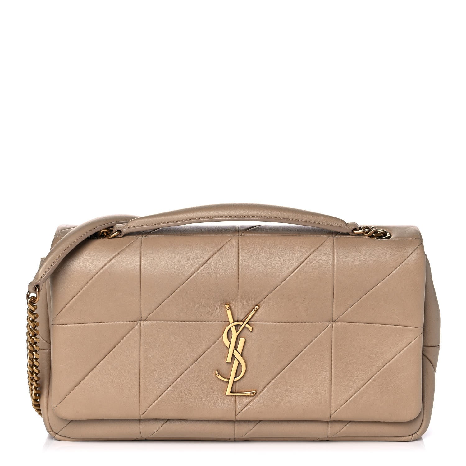 Saint Laurent Lambskin Patchwork Monogram Medium Jamie Beige 1 of 10