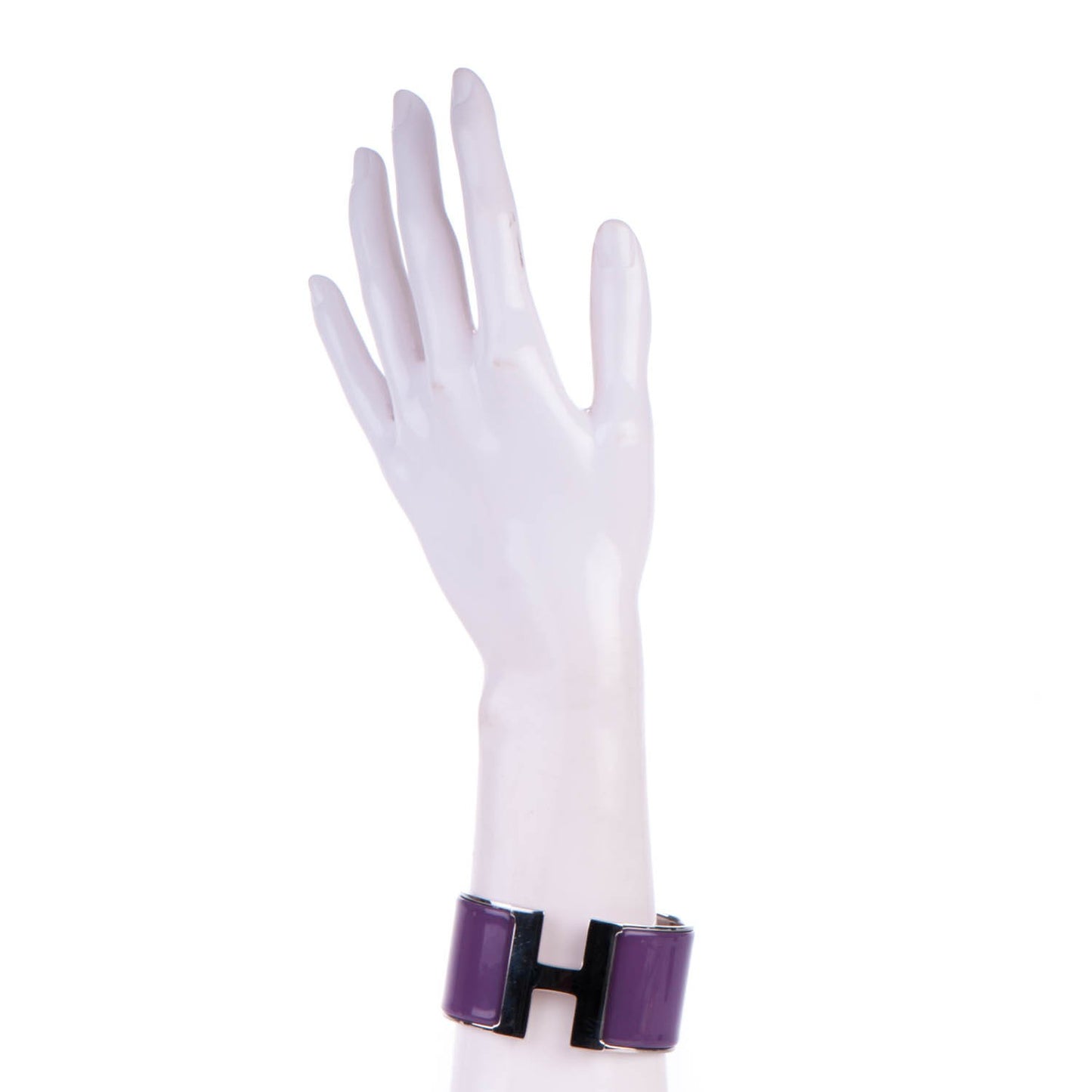 Enamel Extra Wide Clic Clac H Bracelet GM Pourpre