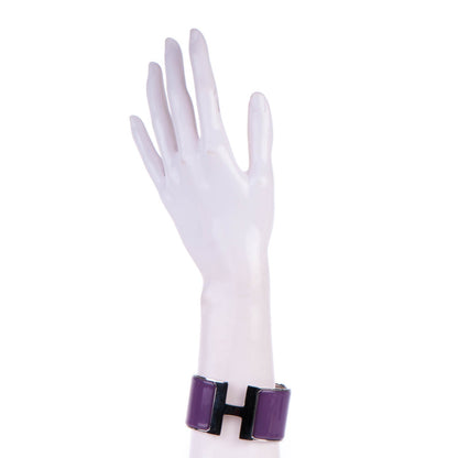 Hermes Enamel Extra Wide Clic Clac H Bracelet GM Pourpre 2 of 6