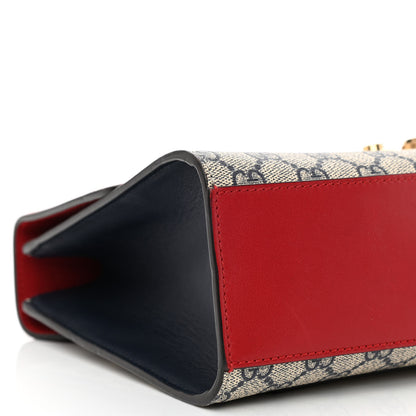 Gucci GG Supreme Monogram Calfskin Medium Padlock Shoulder Bag Beige Blue Hibiscus Red 10 of 11
